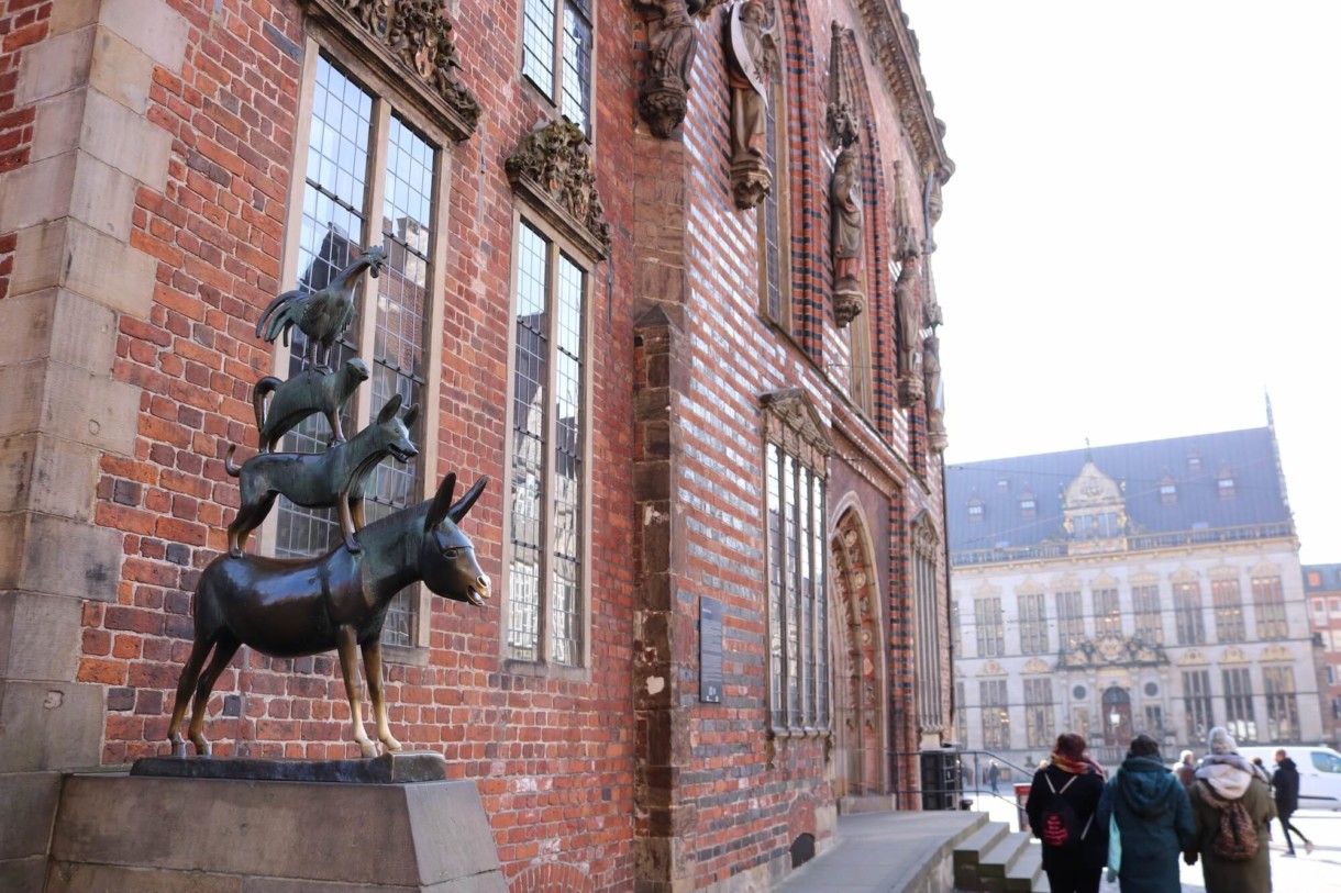 Bremen Town Musicians statue in Bremen, Germany