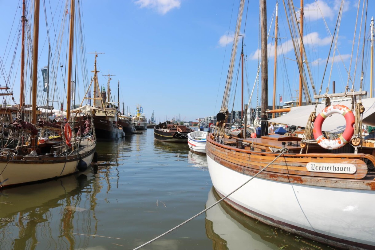 Ships in Bremerhaven, northern Germany