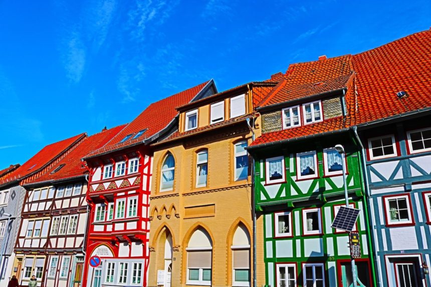 A row of houses in Duderstadt, Germany.