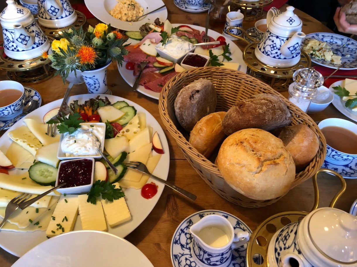 German breakfast at the Teestübchen restaurant in Bremen, Germany