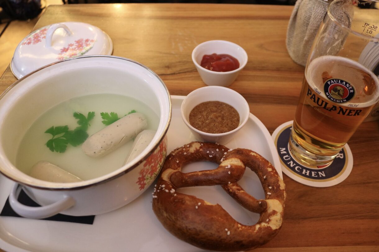 Vegan "Weißwurst" breakfast in Munich